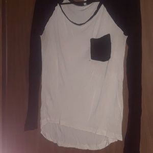 Black and white long sleeve shirt